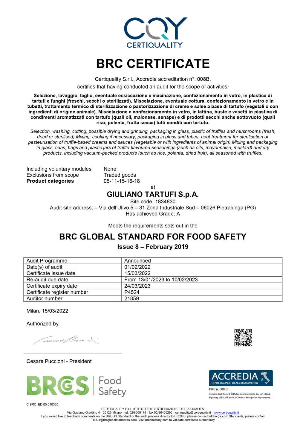 P4524 Certificato_BRC_2022