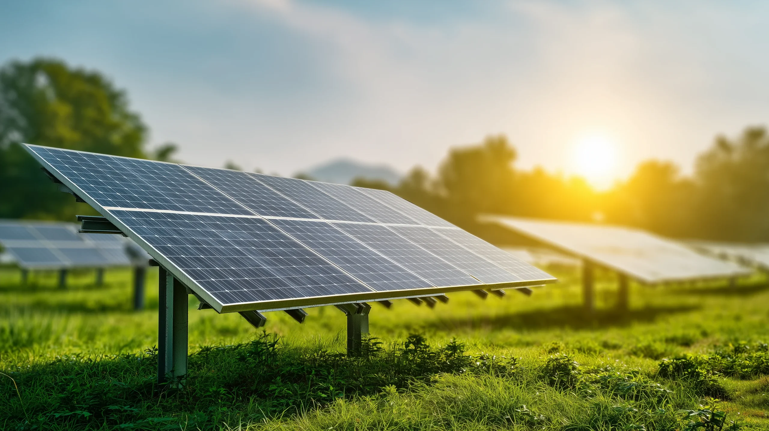 L’impegno Giuliano Tartufi verso la sostenibilità Impianto a pannelli solari installato nel verde, a testimonianza dell'impegno Giuliano Tartufi per l'energia pulita e il basso impatto ambientale.